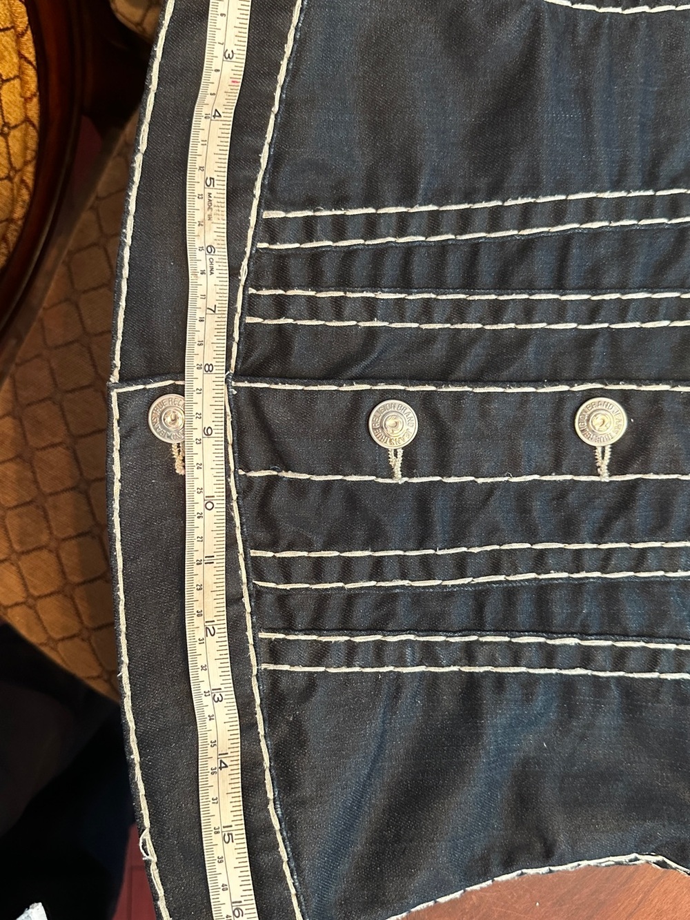 DESIGNER ‘TRUE RELIGION’ Jean Contrast-Stitch Button Front Jacket - Women's - Picture 12 of 16